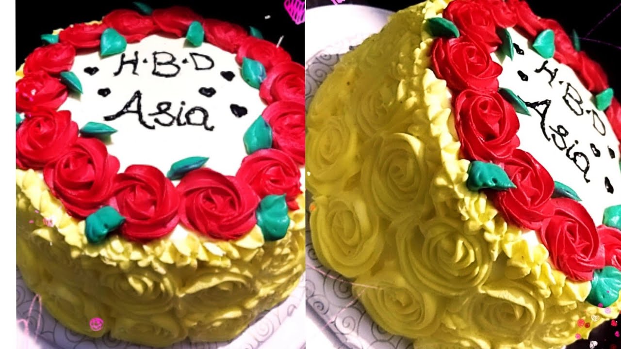 Mira How to make red rose cream cake. en YouTube Mira How to make red rose cream cake. en YouTube