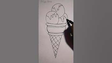 How to draw 🍦 ice cream cone/simple ice cream drawing #shorts #icecreamcone #art