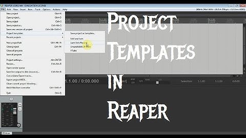 Using Project Templates in Reaper