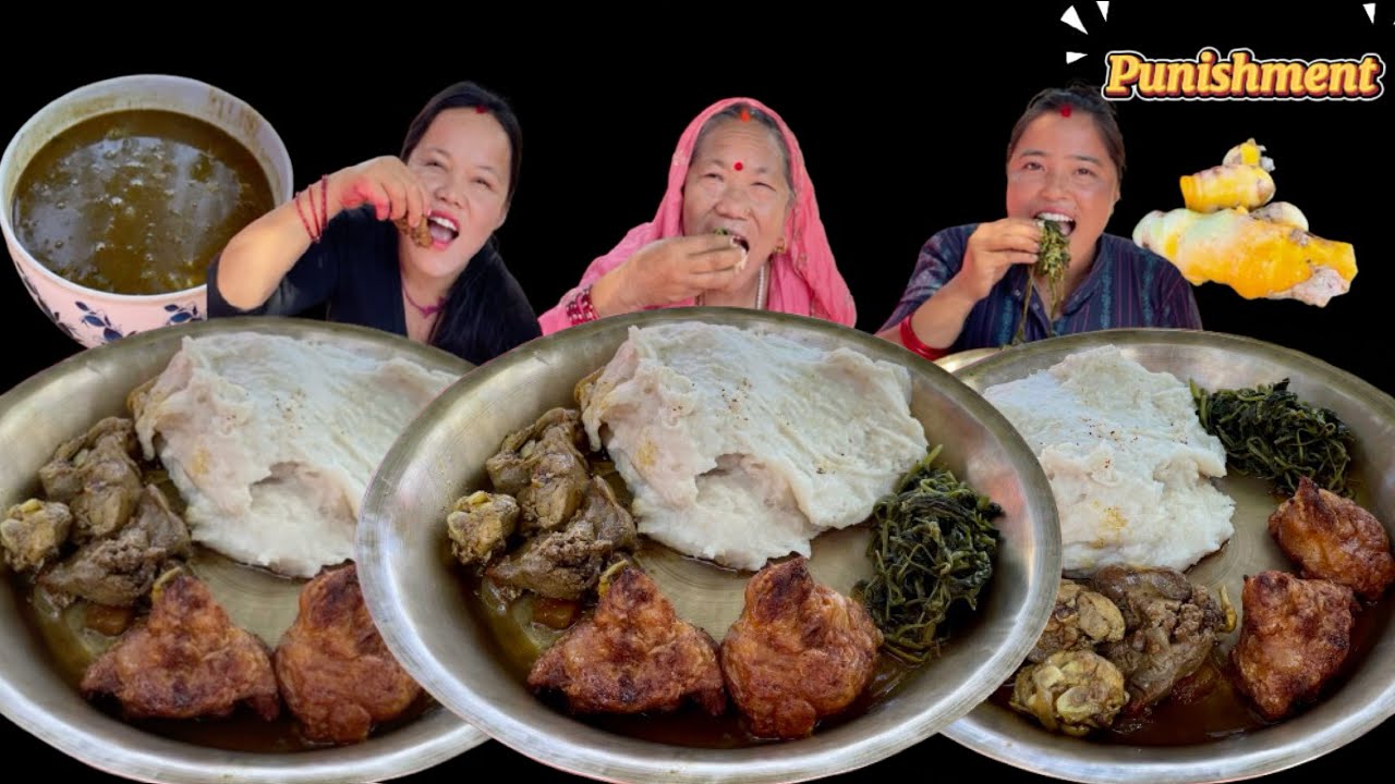 CHICKEN DIAMOND CHICKEN GIZZARD LIVER KODO KO DHIDO EATING CHALLENGE 🔥