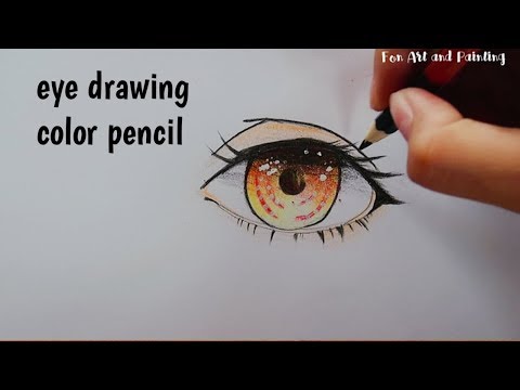 สอนวาดรูป ระบายสี ตาการ์ตูนอนิเมะ | Eye Drawing tutorial for beginner