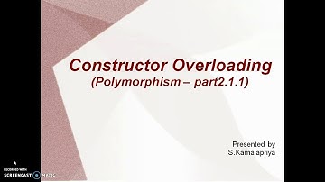 object oriented programming concepts in tamil part13 - Constructor Overloading