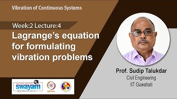 Lec 8: Lagrange’s equation for formulating vibration problems