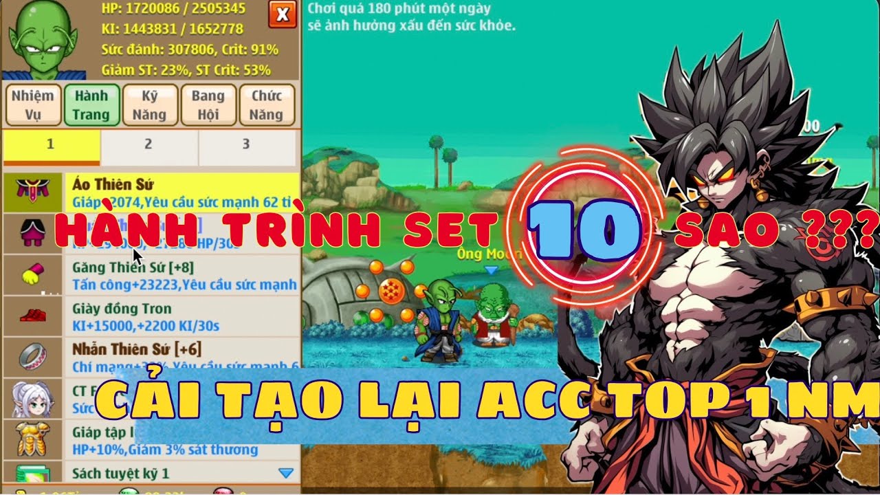Ngọc Rồng Online - Hành Trình set 10s , build lại HANKINTV