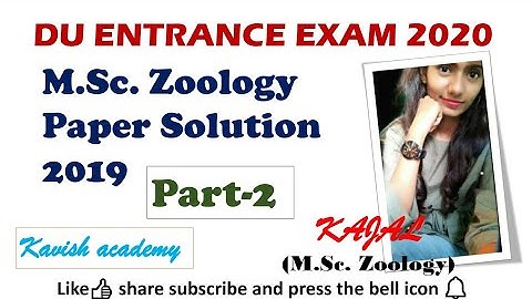 DU Msc zoology Entrance exam paper solution 2019 part-2 | DUET | Delhi University