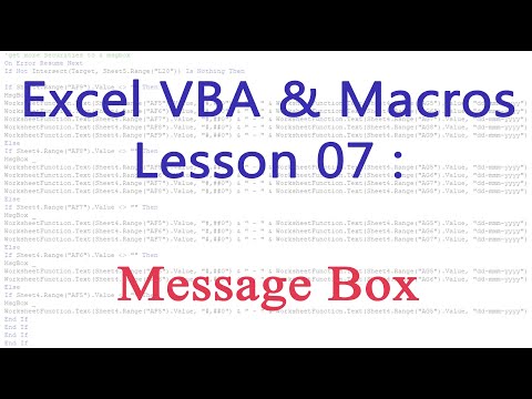Excel VBA & Macros | Create a MsgBox | Sinhala Tutorial