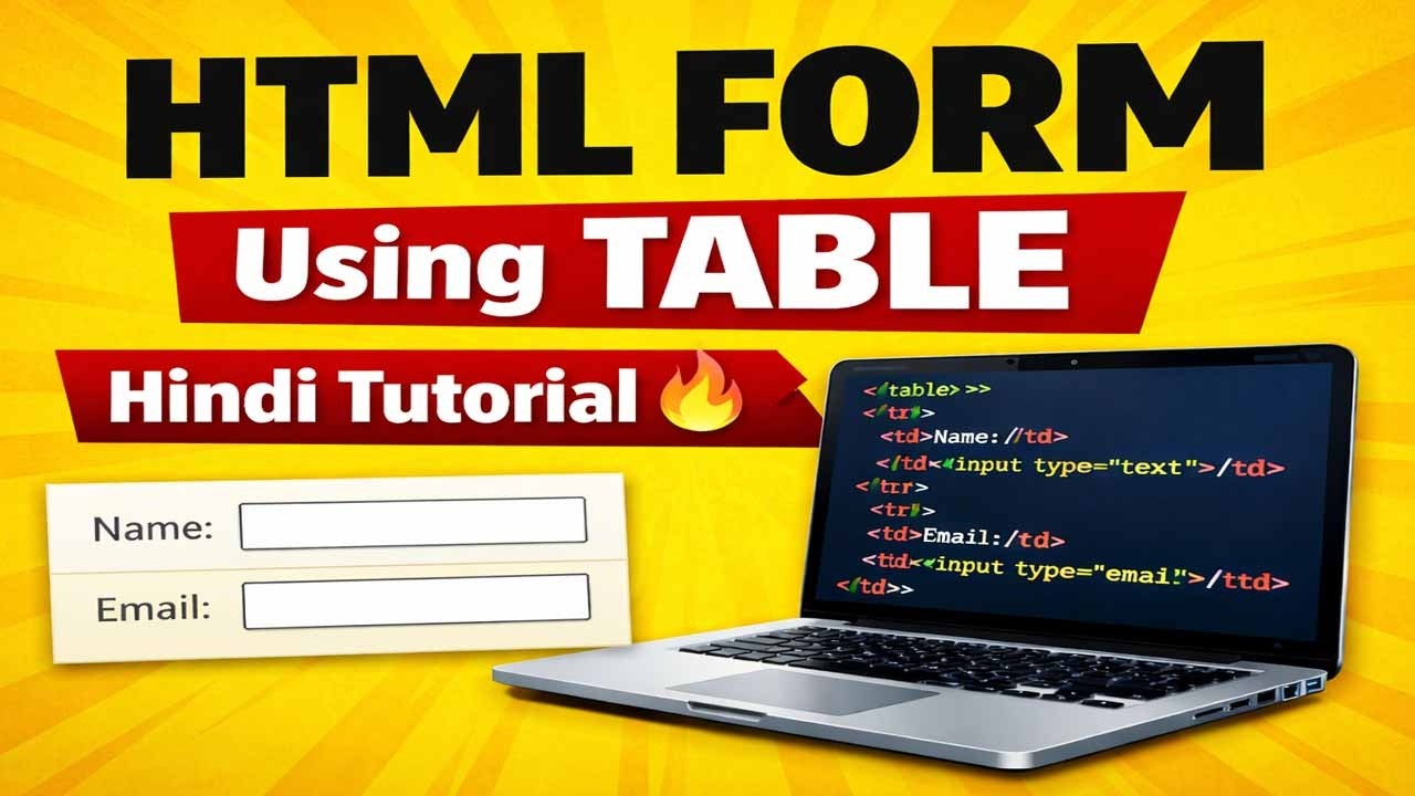 HTML Form Design Using Table | Full Hindi Tutorial 2026 - YouTube