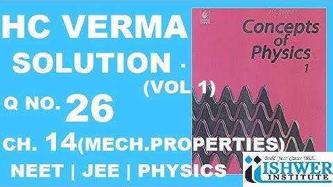 H C Verma - SOLUTION - Chapter 14 - QUESTION 26- ( Q 26 ) - MATERIALS PROPERTIES | Elasticity