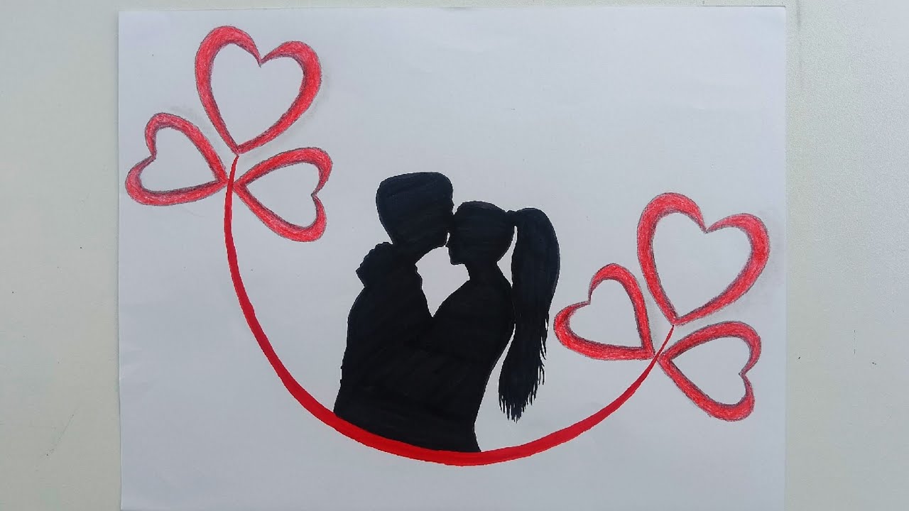 valentine couple pencil drawing sketch easy//couple kissing drawing // easy couple draw for beginner