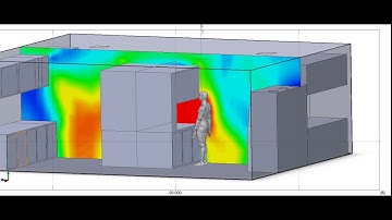 Computational fluid dynamics model of laboratory fume hood cut plot