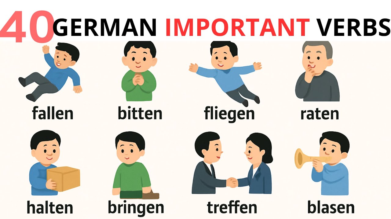 The most 40 important verbs in the German | Alltag Verben | part3 - YouTube