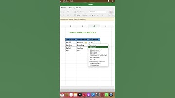 Excel Trick Concatenate Formula #excel #youtubeshorts #exceltips #newexcel #exceltricks #msexcel