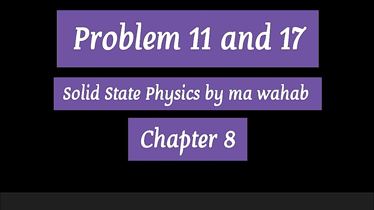 Problem 11 and 17 , Chapter 8 - Ma Wahab - YouTube
