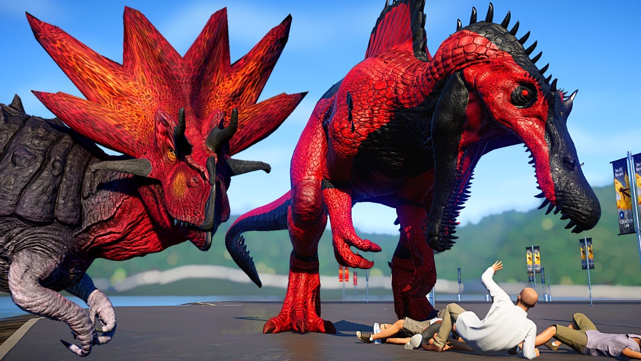 NEW !! Demon Ultimasaurus vs Demon Spinosaurus in Big My City Park !