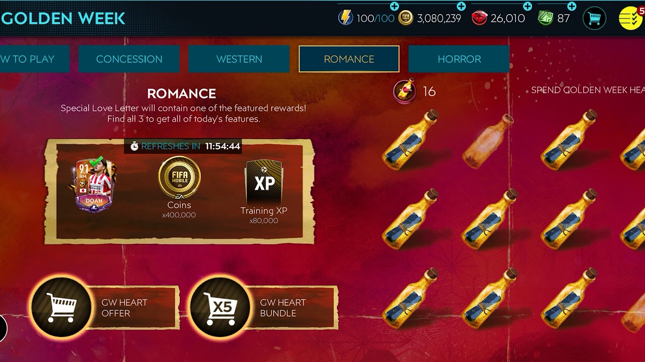 FIFA Mobile 20 - Golden Week, Doan Position, 1st Row, 2nd Bottle (Server - India)