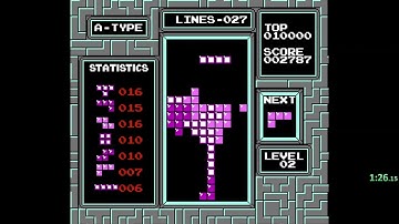 Tetris 100 Lines Level 0 Start (4:38) Speedrun on NES Nintendo #RETRO (1985)