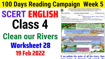 Class 4 Worksheet 28 English Week 5 (19/2/22) || Class 4 English Week 5 Activity sheet 28