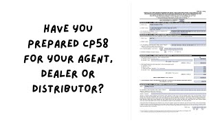 What Is Cp58? Have You Prepared Cp58 For Your Agent, Dealer Or Distributor? Sql Accounting