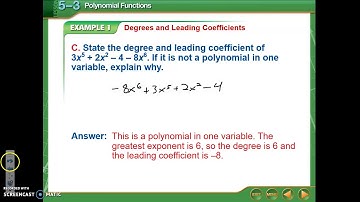 5.3 - Polynomial Functions