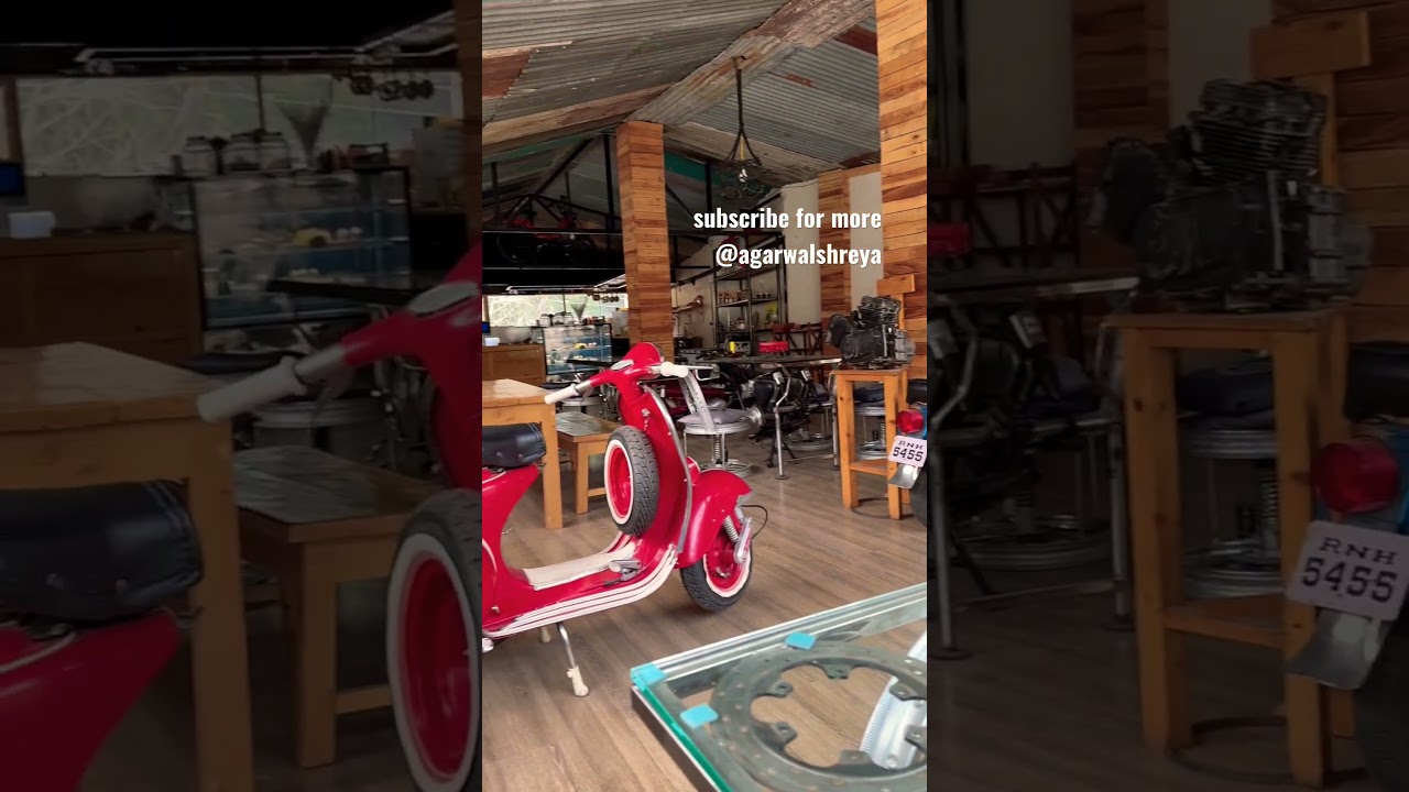 Bike/Garage theme cafe 