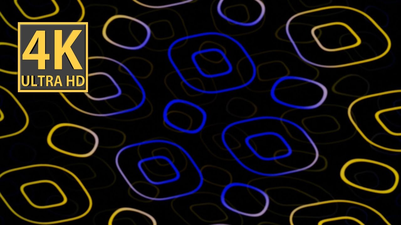 Hypnotic Calming Blue Yellow Abstract Background Video  VJ LOOP NEON 4k Screensaver for Meditation