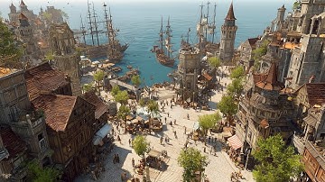 Relaxing Medieval Fantasy Music – Peaceful Harbor Ambience for Sleep, Focus, and Deep Work
