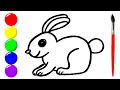 Draw a rabbit for kids | Learning to draw | Draw Easy