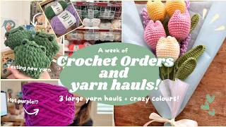 A week of crocheting orders and 3 Massive yarn hauls! 🧶Trying the New Spotlight Stash yarn!