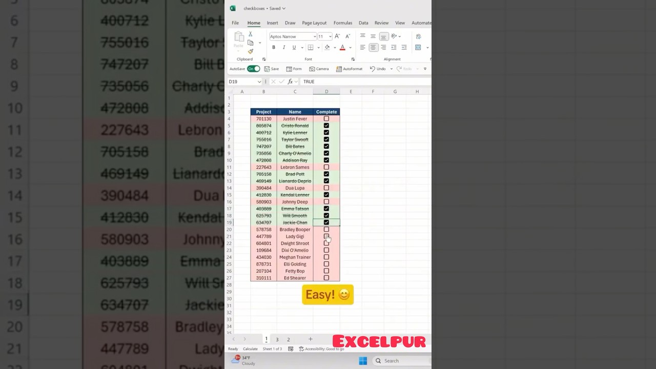 ✅ Cool Checkboxes in Excel – Make Your Spreadsheets Interactive!