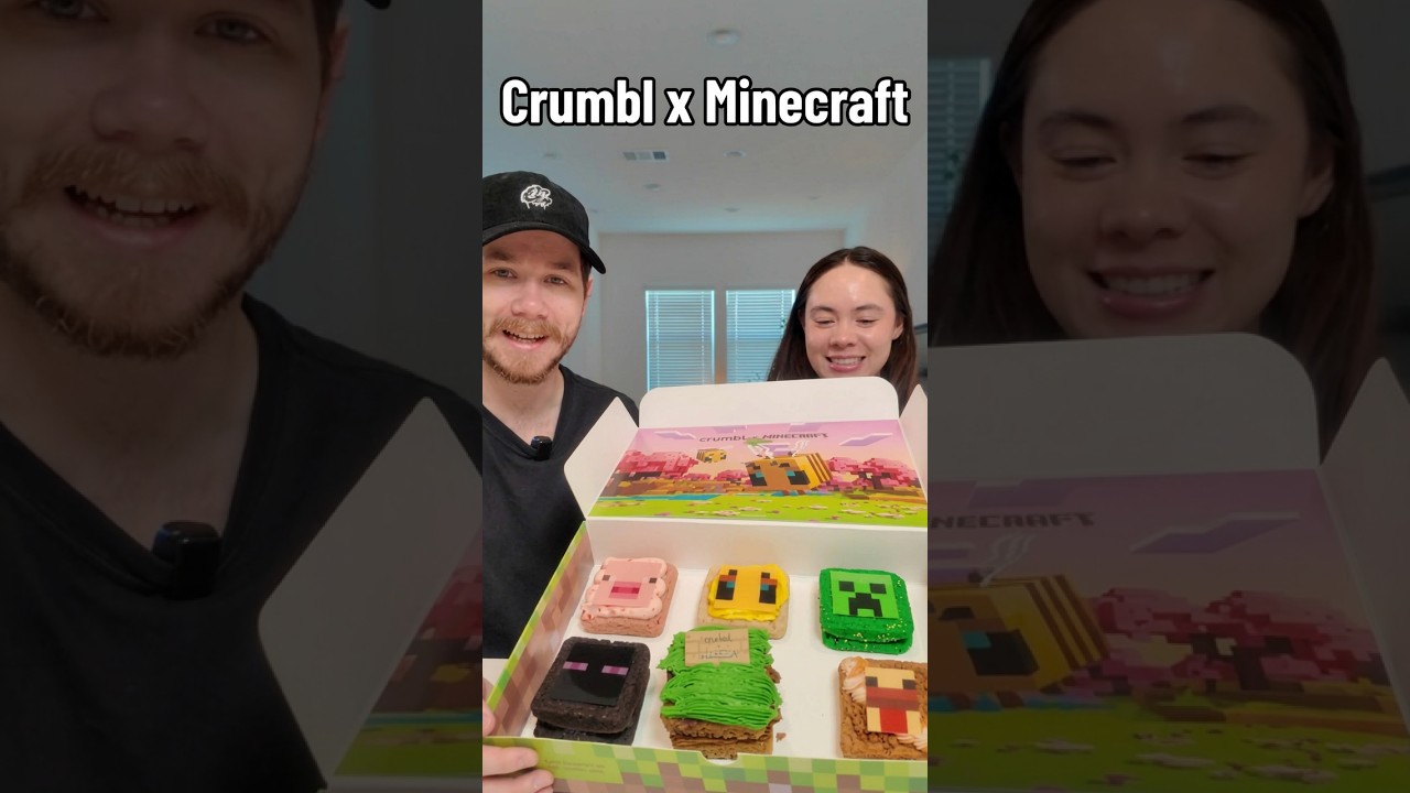Trying The Minecraft Crumbl Cookies! ⛏️ #shorts #crumbl