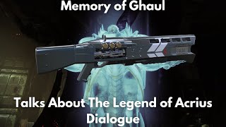 Memory of Ghaul Talks About The Legend of Acrius, Dialogue [4K] - Destiny 2, Season of the Haunted