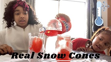 Making SNOW CONES with REAL SNOW