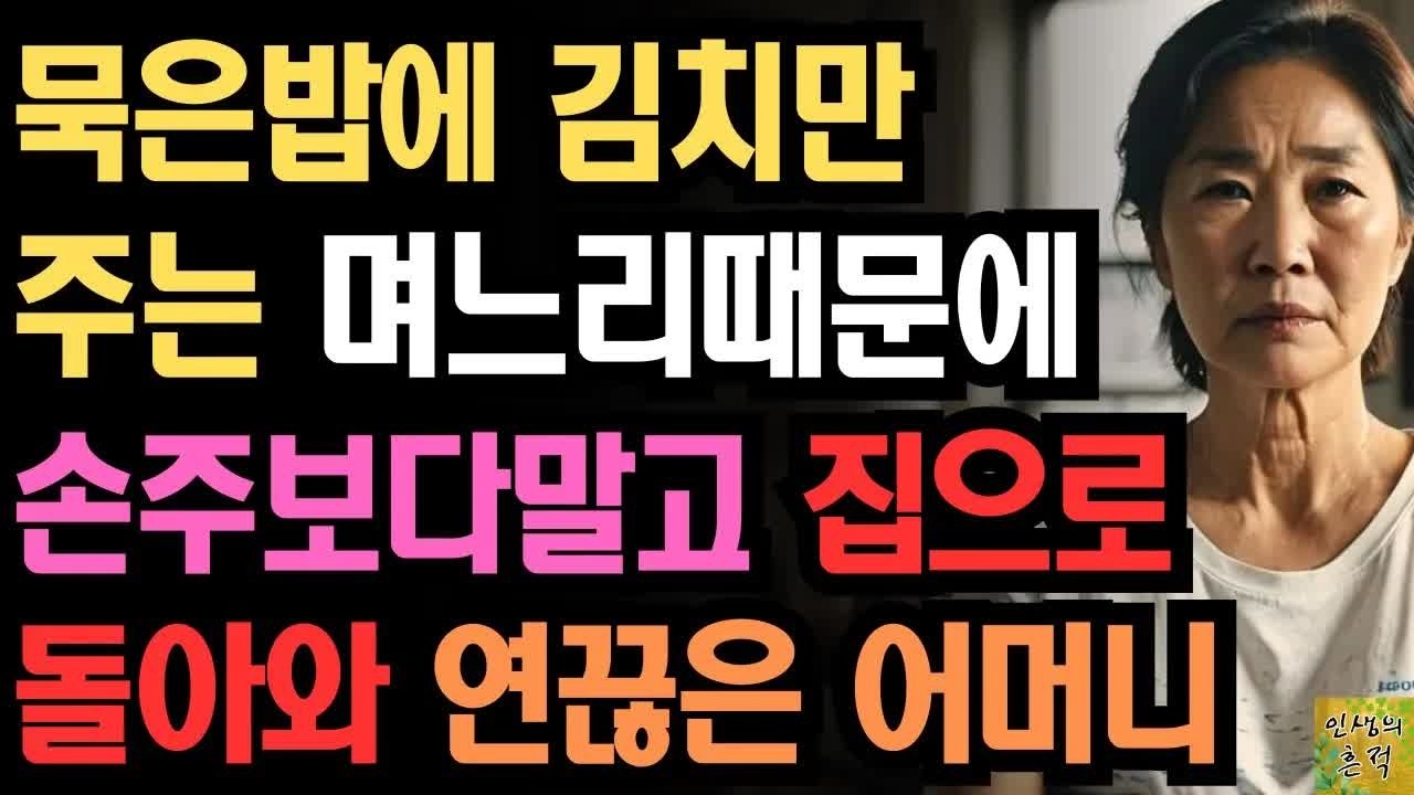 묵은밥에 김치만 주는 며느리 때문에 손주 보다말고 집으로 돌아와 연끊은 어느 어머니