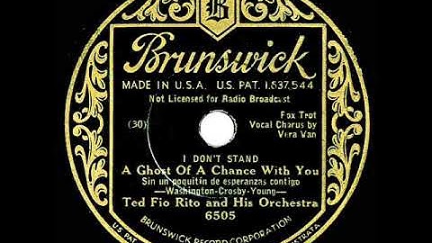 1933 Ted Fio Rito - (I Don’t Stand) A Ghost Of A Chance With You (Vera Van, vocal)