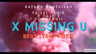Hi guys, x missing u - dayang nurfaizah faizal tahir tuju yonnyboii
this is an fanmade video by aizzue legacy entertainment im not own the
song in this...