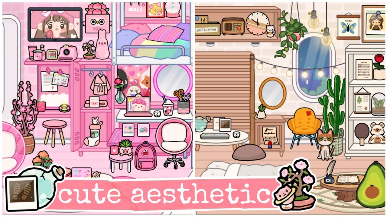 Toca Life World : CUTE AESTHETIC BEDROOM DESIGN MAKEOVER🍑🌿 | Toca Boca ...