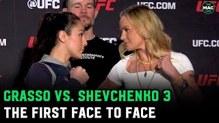 Alexa Grasso vs. Valentina Shevchenko 3 First Face to Face Resimi