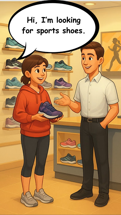 👟 Percakapan Bahasa Inggris Sederhana Membeli Sepatu Olahraga Baru – #lucu #berbicarabahasainggrisdenganpercaya diri #bahasainggris