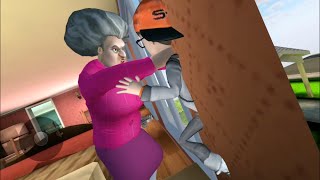Scary Teacher 3D | Miss T Grab Nick From The Wall To Stop Him Saving The Cat screenshot 2