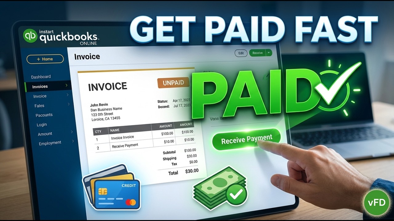 Receive Invoice Payments QuickBooks Online [Step by Step] - YouTube