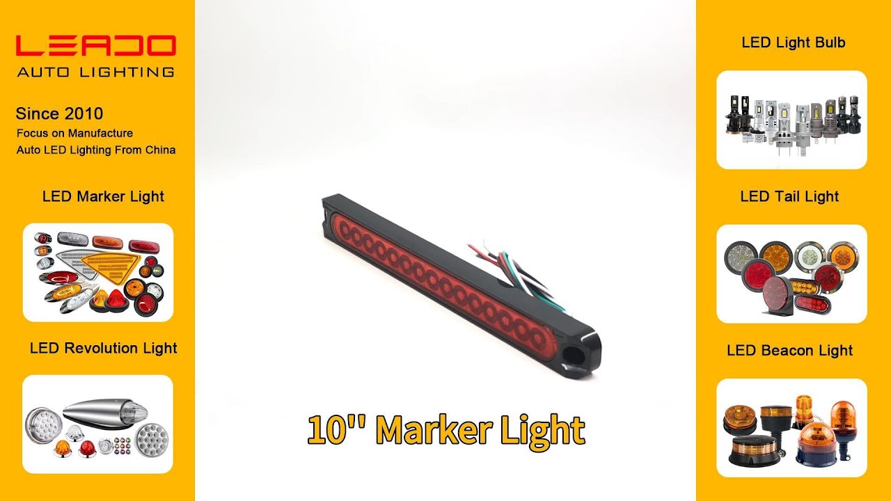 【LEADO】10 Inch 12V 24V LED Truck Tail Lights Ultra Bright Waterproof ...