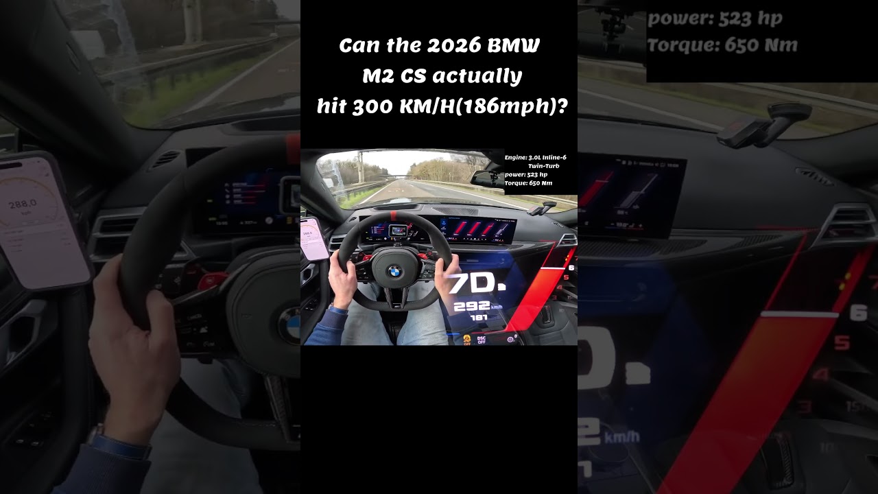 NEW 2026 BMW M2 CS Top Speed Test on Autobahn  #shorts
