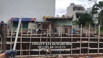 Thi công lắp dựng cốp pha sắt hồ bơi