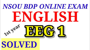 BDP NSOU EEG 1 online exam  SOLVED || English Paper 1st Nsou First year
