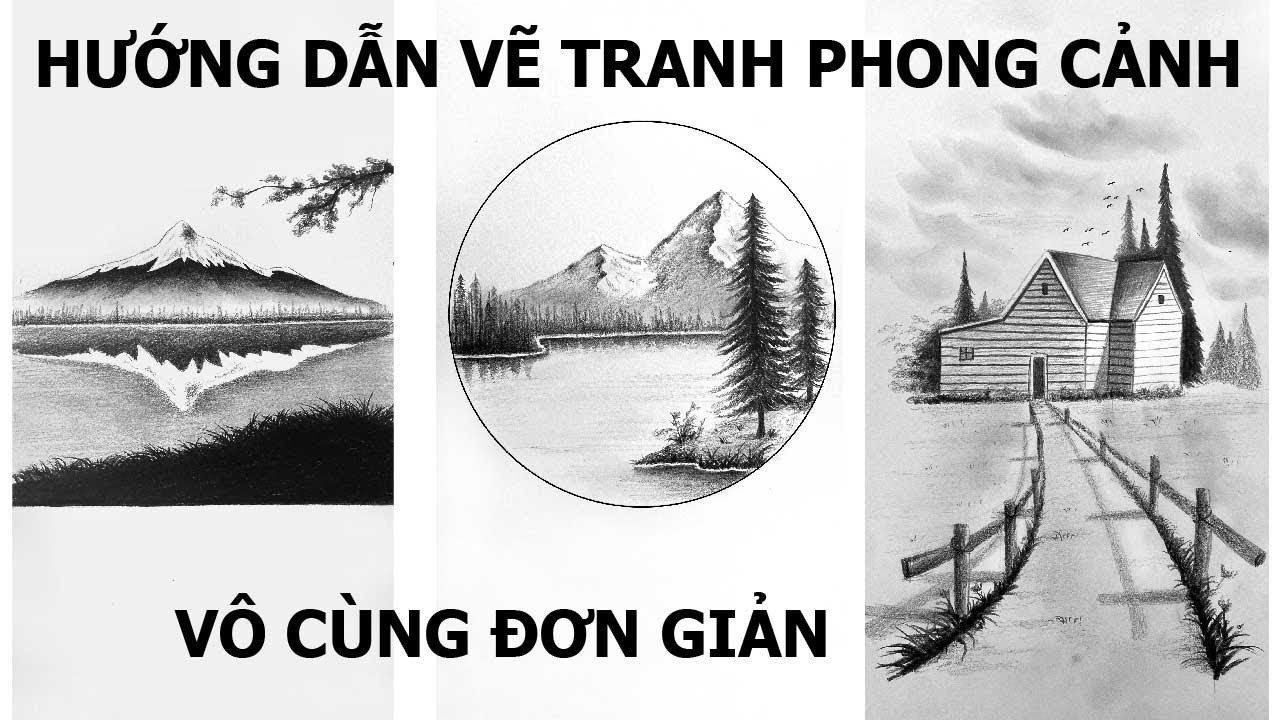 Cách vẽ tranh phong cảnh ngôi nhà bằng bút chì đẹp nhất