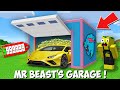 I found SECRET MR BEAST&#39;S GARAGE with SUPER GOLD CAR in Minecraft ! SECRET MrBeast BASE !