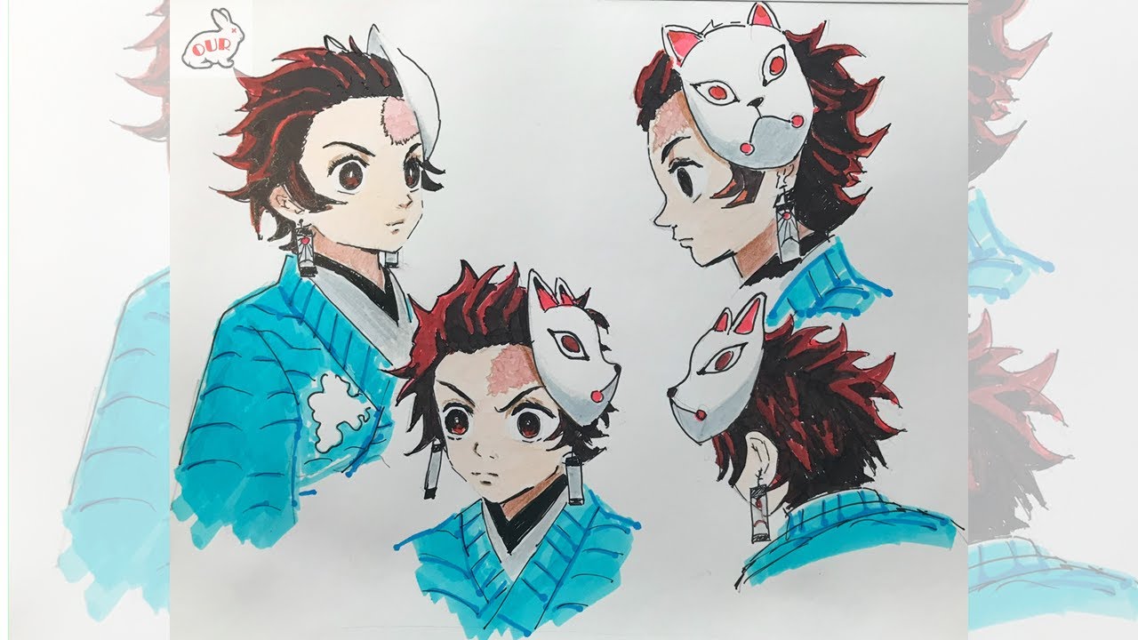[ASMR] Draw Tanjiro from Demon Slayer || Anime Drawing Step by Step ...