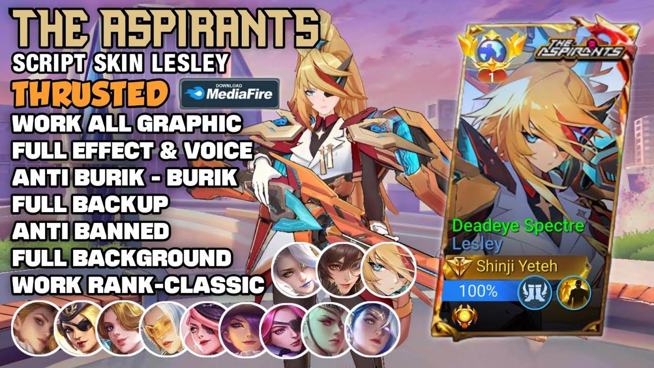 SCRIPT SKIN LESLEY ASPIRANTS - DEADEYE SPECTRE TERBARU - FULL LOGO & EFFECT - NEW PATCH ANTI BANNED