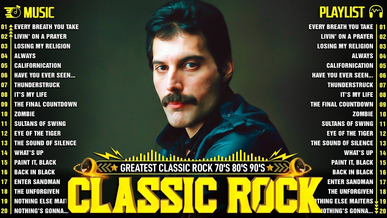 Best Classic Rock Songs 70s 80s 90s 🎸 Queen,Nirvana, ACDC,U2, Bon Jovi, Guns N' Roses, Led Zeppelin