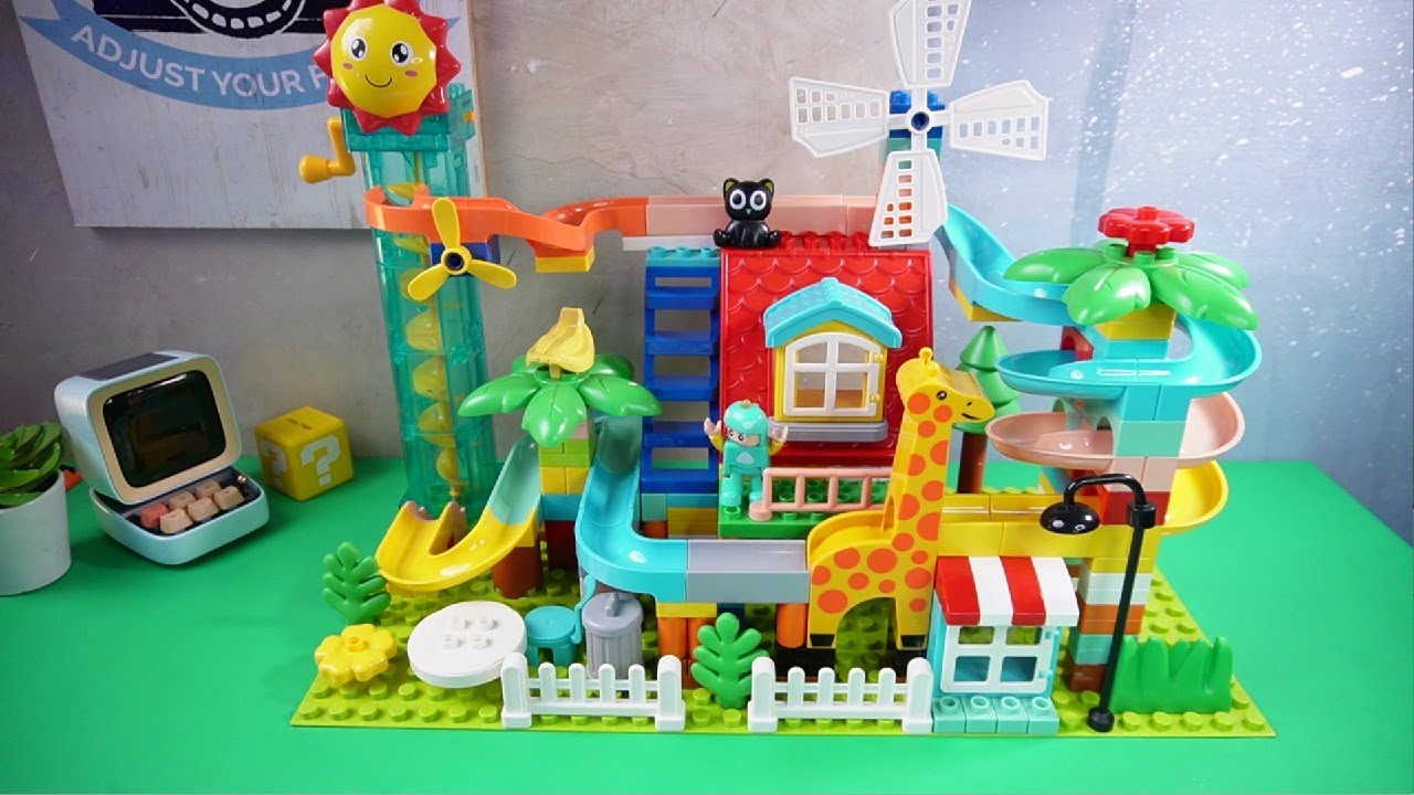 Marble Run || Feelo Building Blocks 255 pcs Roof Slideway !!